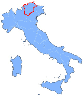 Die Lage der Region Trentino-Südtirol
